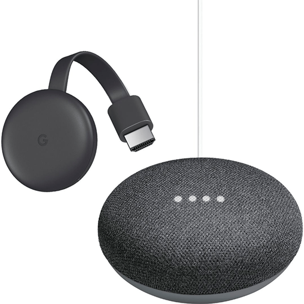 Kit Streaming Google Chromecast 3 Preto Google Nest Mini 2 Carvao Celltronics Celltronics Kit Streaming Google Chromecast 3 Preto Google Nest Mini 2 Carvao Celltronics Celltronics