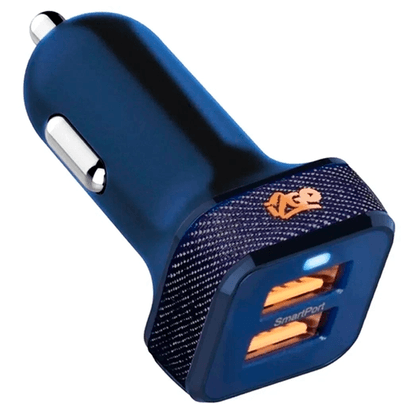 Carregador-Veicular-I2GO-Jeans-Turbo-Com-2-Saida-USB Carregador-Veicular-I2GO-Jeans-Turbo-Com-2-Saida-USB