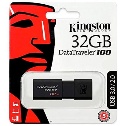 Pendrive-Datatraveler-Kingston-100G3-32GB-Preto Pendrive-Datatraveler-Kingston-100G3-32GB-Preto