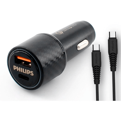 Carregador-Veicular-Philips-Duas-Saidas-PD18W--QC3.0-DLP4526CD97 Carregador-Veicular-Philips-Duas-Saidas-PD18W--QC3.0-DLP4526CD97