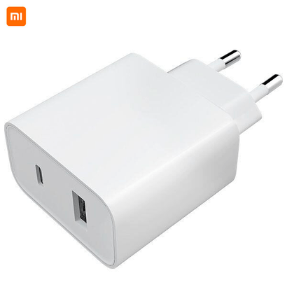 Carregador-Ultra-Rapido-Xiaomi-33W-com-Dupla-Saida-USB-A---USB-C