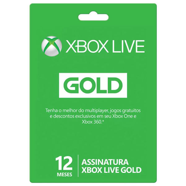Card Microsoft Xbox Live 12 Meses Gold