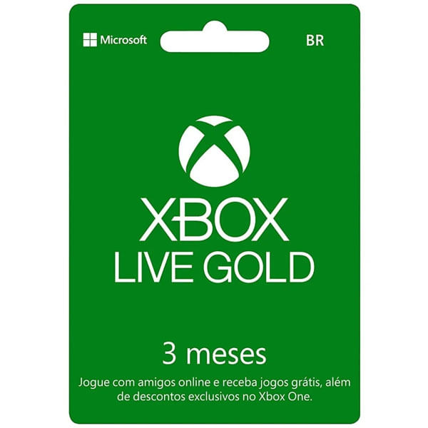 Card Microsoft Xbox Live 3 Meses Gold
